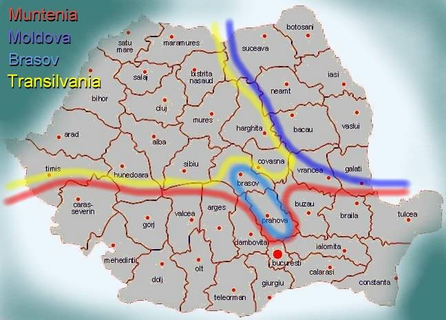 Harta Zone Turistice Statiuni Romania